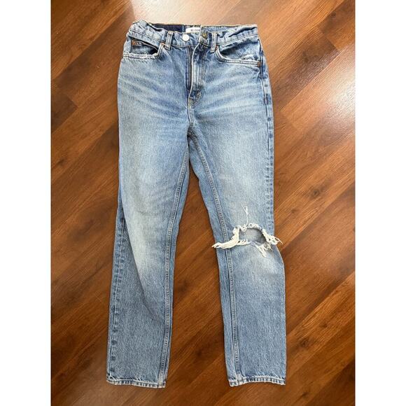 Re/Done Originals 70s Straight Jeans Worn Medium Raf Casual Minimalist Sz 25 - Picture 9 of 9